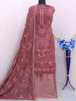 Dusty Pink Faux Georgette Pakistani Style Suit